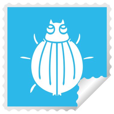 ilginç kare peeling etiket karikatür böceği