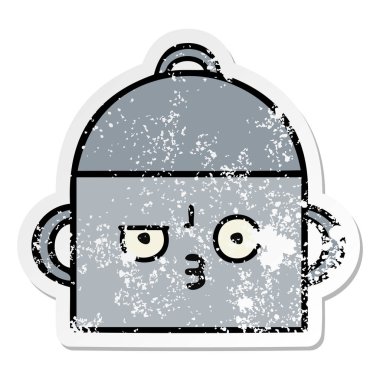 tencereye bir sevimli çizgi sıkıntılı etiket