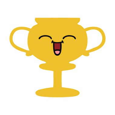düz renk retro karikatür bir kupa