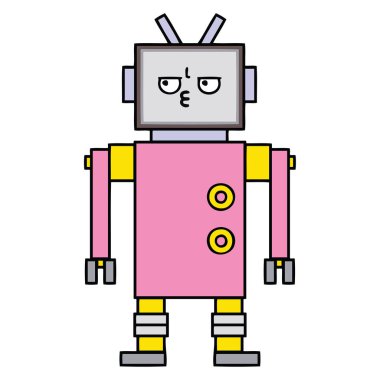 sevimli çizgi bir robot