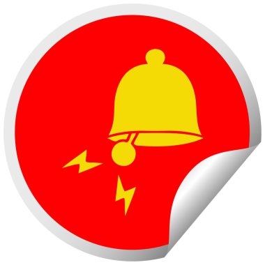 Zili çalmadan dairesel peeling etiket çizgi film