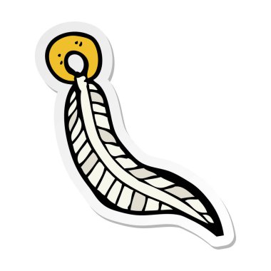 bir çizgi film tüy Anahtarlık etiket