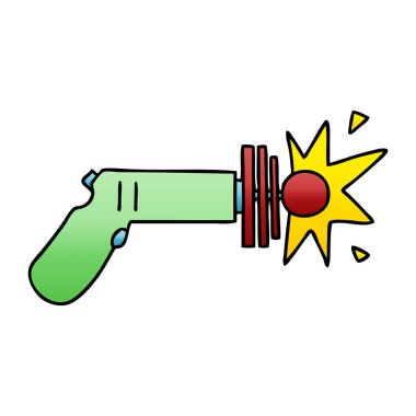 Degrade gölgeli ilginç çizgi film lazer silahı