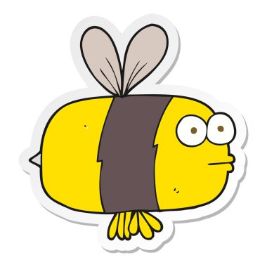 etiket bir karikatür arı