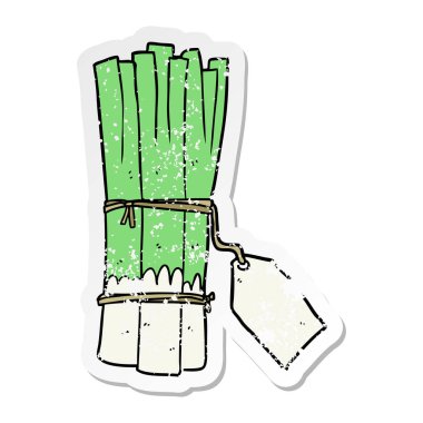 bir çizgi film organik pırasa sıkıntılı etiket