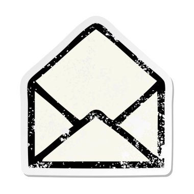 sevimli çizgi kağıt zarfın sıkıntılı etiket