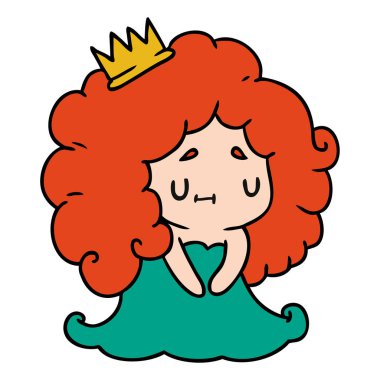 bir şirin kawaii Prenses kız çizgi film gösterimi