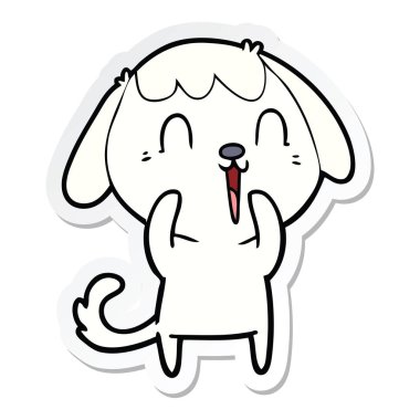 sevimli çizgi köpek etiket