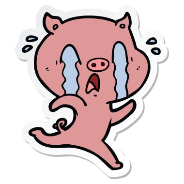 ağlayan bir domuz çizgi film etiketi