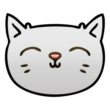 ilginç degrade gölgeli karikatür kedi yüz