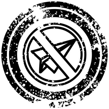 Kağıt Uçak yasağı sıkıntılı simgesi simgesi