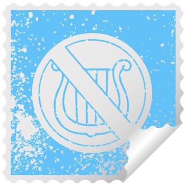 bir müzik etiket sembolü peeling sıkıntılı kare işareti izin