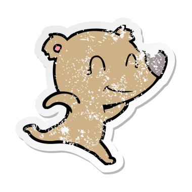 çizgi film çalışan bir dostu ayının sıkıntılı etiket