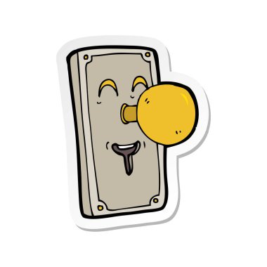 bir çizgi film kapı kolu etiket