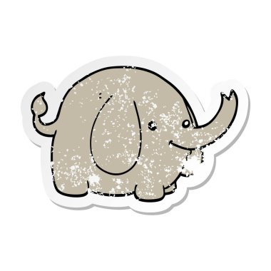 bir çizgi film fil sıkıntılı etiket