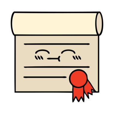 Sertifika sevimli çizgi