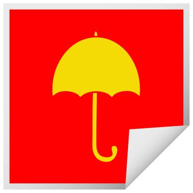 açık şemsiye etiket karikatür peeling Meydanı