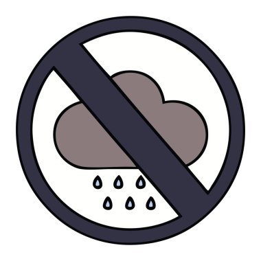 bir fırtına yağmur bulutu işaret sevimli çizgi