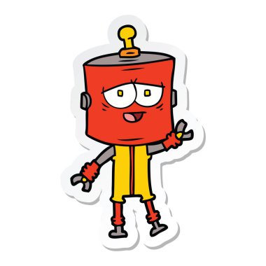 bir çizgi film robot Sticker
