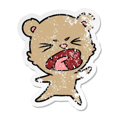 kızgın çizgi film ayı sıkıntılı etiket