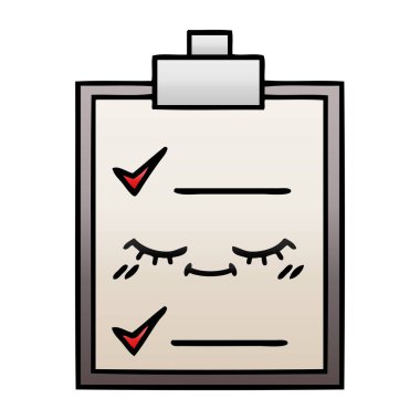 Degrade gölgeli karikatür bir kontrol listesi