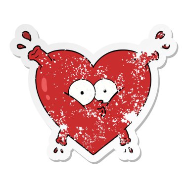 bir çizgi film kalp sıkıntılı etiket