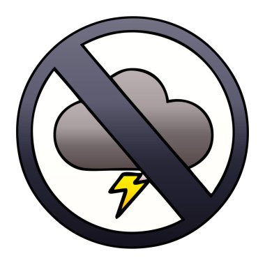 bir hava uyarı işareti degrade gölgeli karikatür