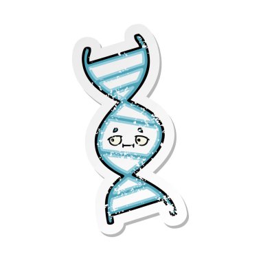 sevimli çizgi Dna iplikçiğinin sıkıntılı etiket