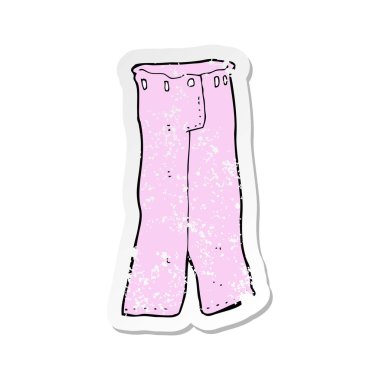 bir çizgi film çift pembe pantolon Retro sıkıntılı etiket