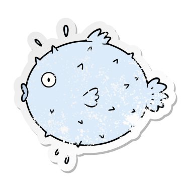 çizgi film kirpi balığı sıkıntılı etiket