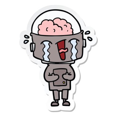 robot ağlıyor çizgi film etiketi