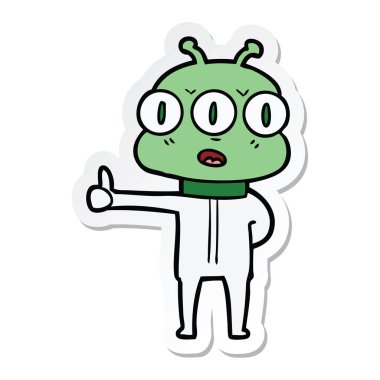 bir çizgi film üç gözlü yabancı etiket