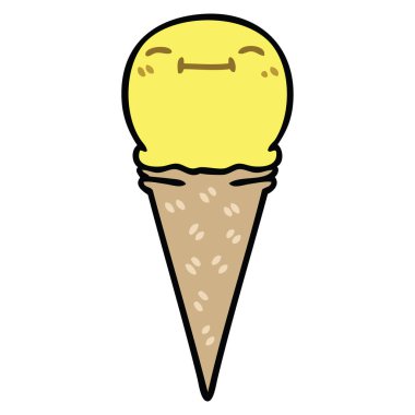 çizilmiş ilginç karikatür mutlu dondurma el