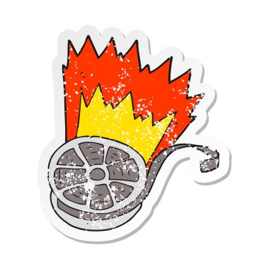 Retro sıkıntılı etiket bir çizgi film