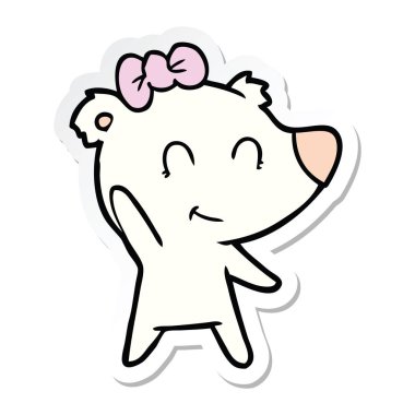 bir dişi kutup ayısı çizgi film etiketi