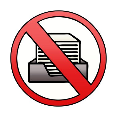 Degrade gölgeli karikatür kağıtsız ofis sembol