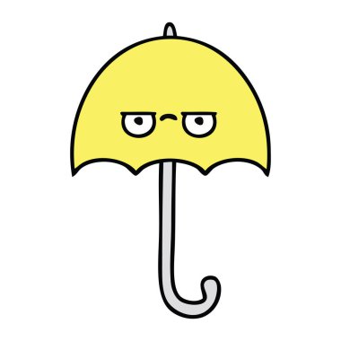 sevimli çizgi bir şemsiye