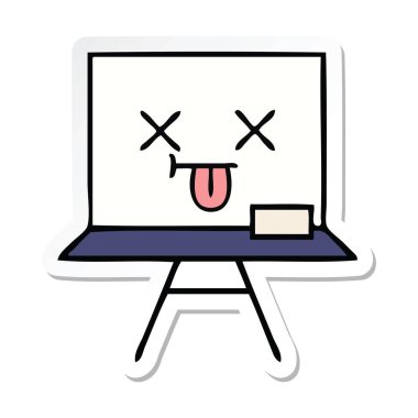 etiket bir sevimli çizgi beyaz tahta