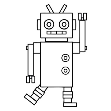 çizgi çizme çizgi film dans eden robot