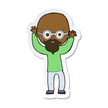 etiket bir karikatür kel adam vurguladı