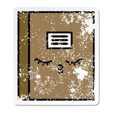 sevimli çizgi Notebook sıkıntılı etiket