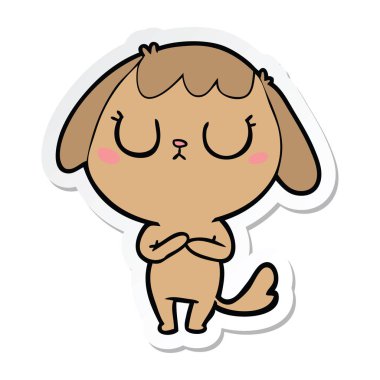 sevimli çizgi köpek etiket