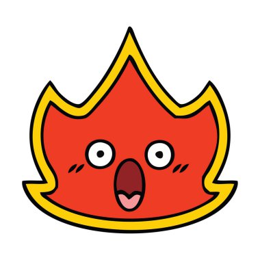 sevimli çizgi bir ateş