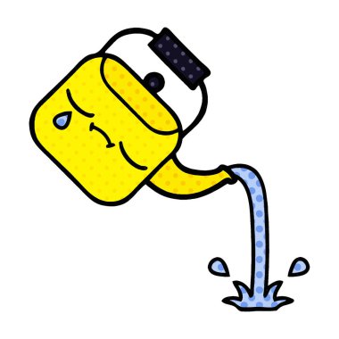 çizgi roman tarzı çizgi film dökerek su ısıtıcısı