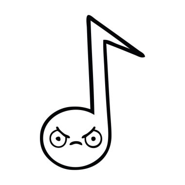 bir nota çizim karikatür