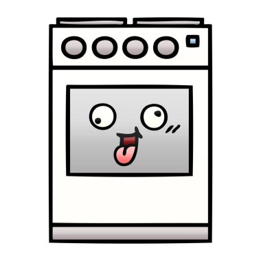 Degrade gölgeli karikatür bir mutfak fırın