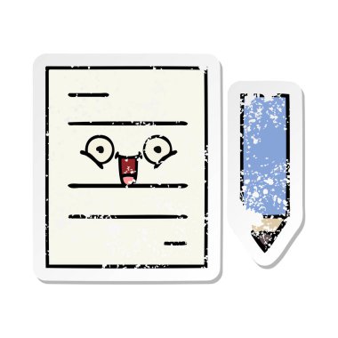 sevimli çizgi test kağıt sıkıntılı etiket