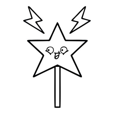 sihirli bir değnek çizim karikatür