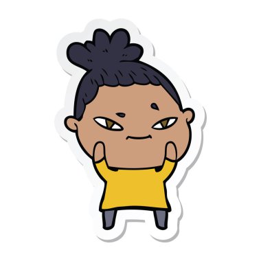 bir çizgi film kadının etiket