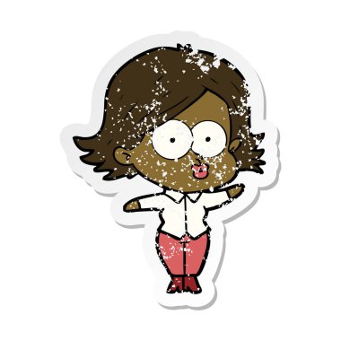 surat asmayı bir çizgi film kızın sıkıntılı etiket